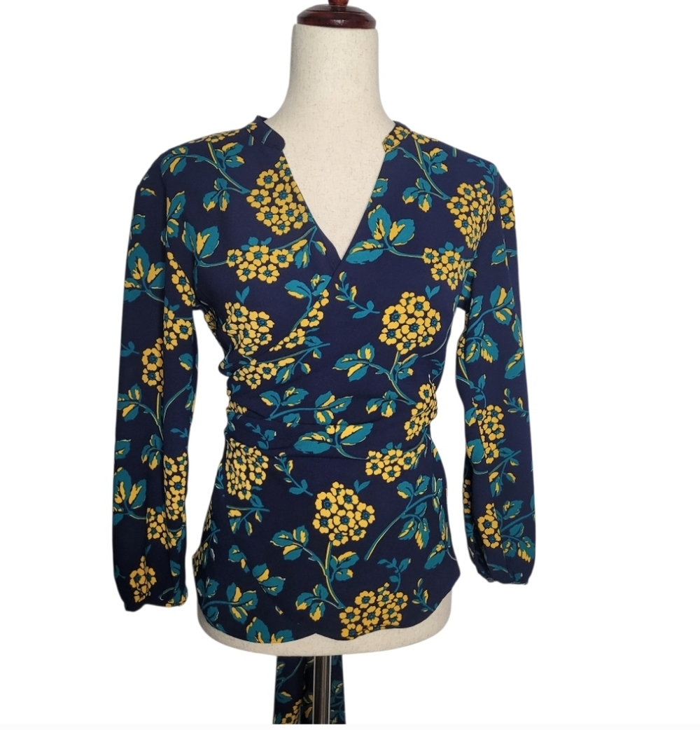 J. Crew Drapey Crepe Wrap Top Sz XXS
